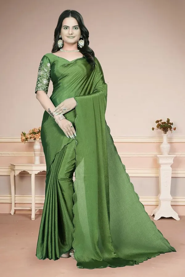 Green_Star_Georgette_Saree_For_Women