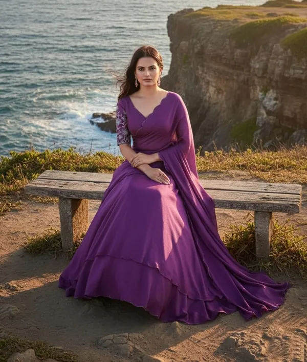 Onion_Star_Georgette_Saree_For_Women