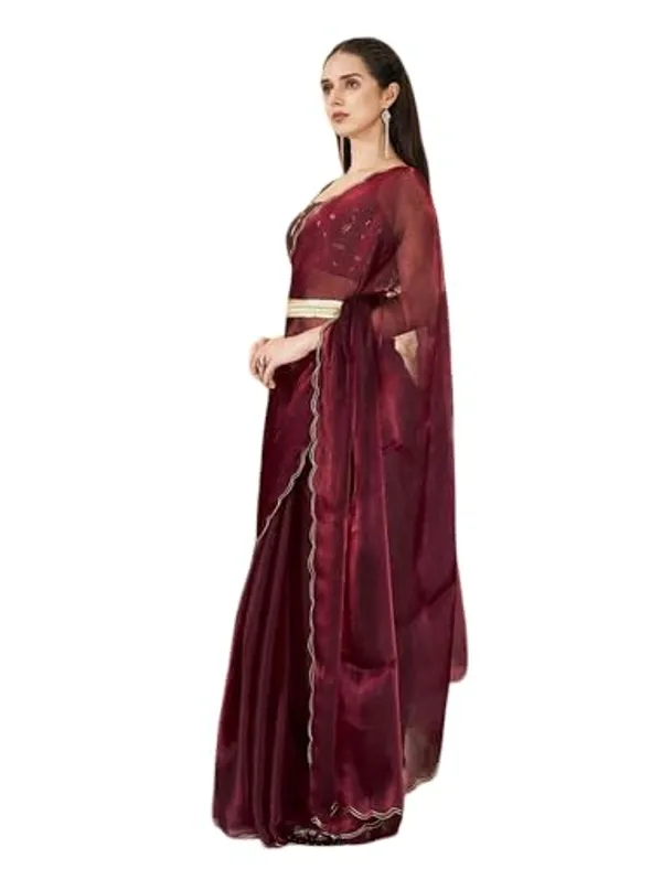 Wine_Star_Georgette_Embroidered_Saree_For_Women