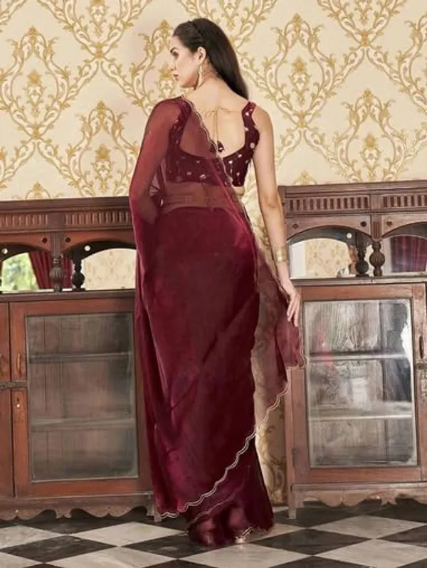 Wine_Star_Georgette_Embroidered_Saree_For_Women
