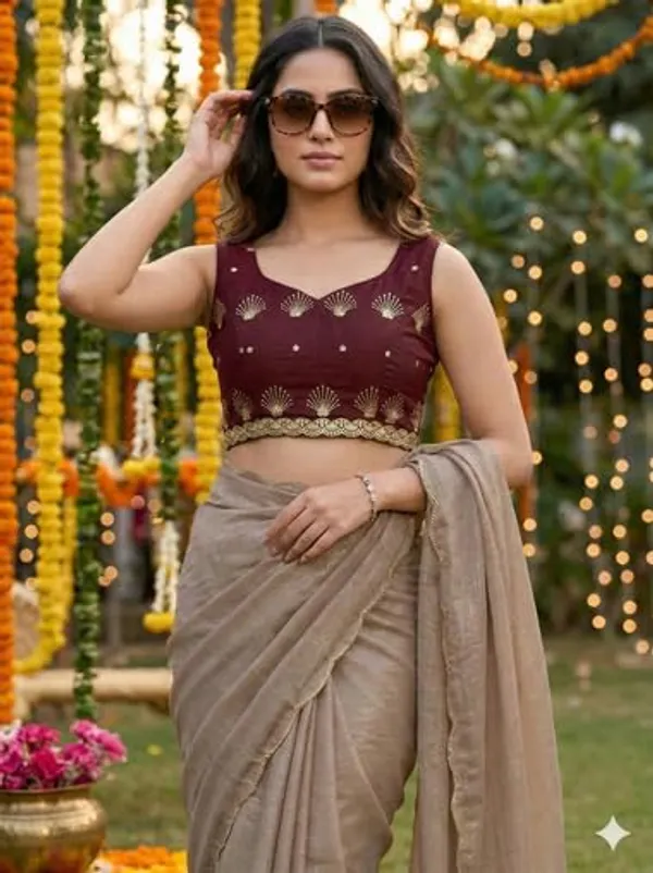 Beige_Star_Georgette_Saree_For_Women