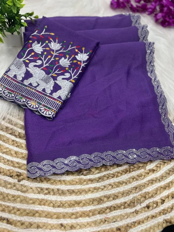Purple_Star_Georgette_Embroidered_Saree_For_Women