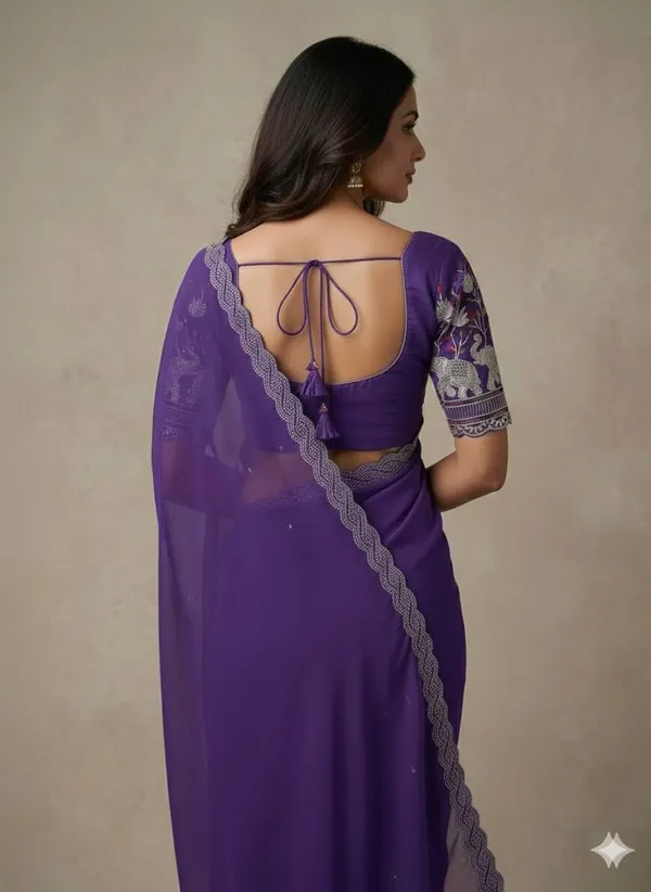 Purple_Star_Georgette_Embroidered_Saree_For_Women