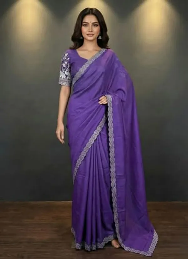 Purple_Star_Georgette_Embroidered_Saree_For_Women
