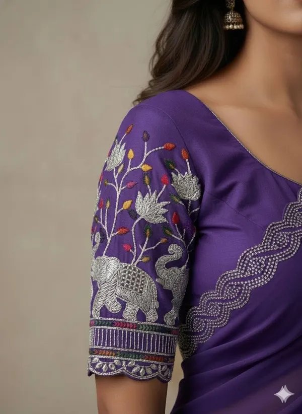 Purple_Star_Georgette_Embroidered_Saree_For_Women