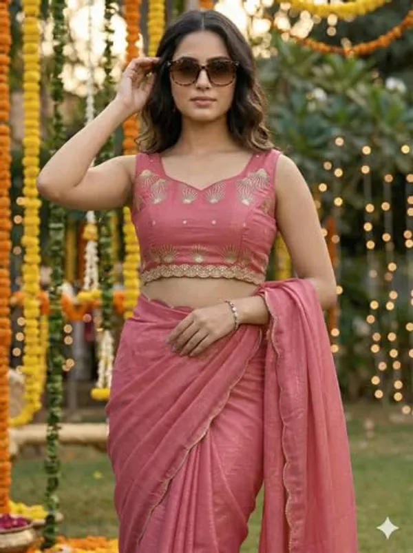 Light_Pink_Star_Georgette_Saree_For_Women