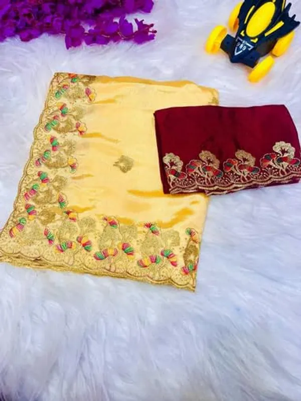 Yellow_Star_Georgette_Embroidered_Saree_For_Women