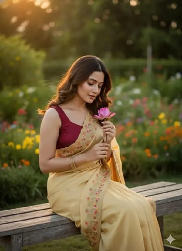 Yellow_Star_Georgette_Embroidered_Saree_For_Women