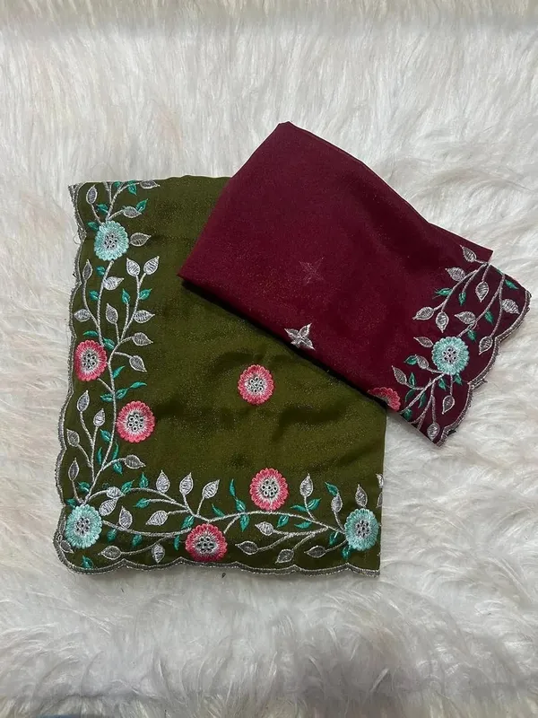 Green_Star_Georgette_Saree_For_Women