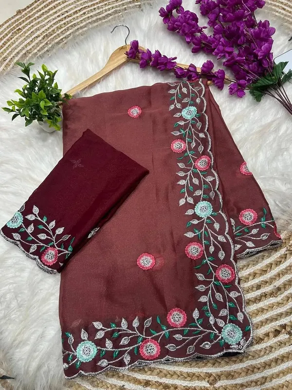 Rusty_Star_Georgette_Embroidered_Saree_For_Women