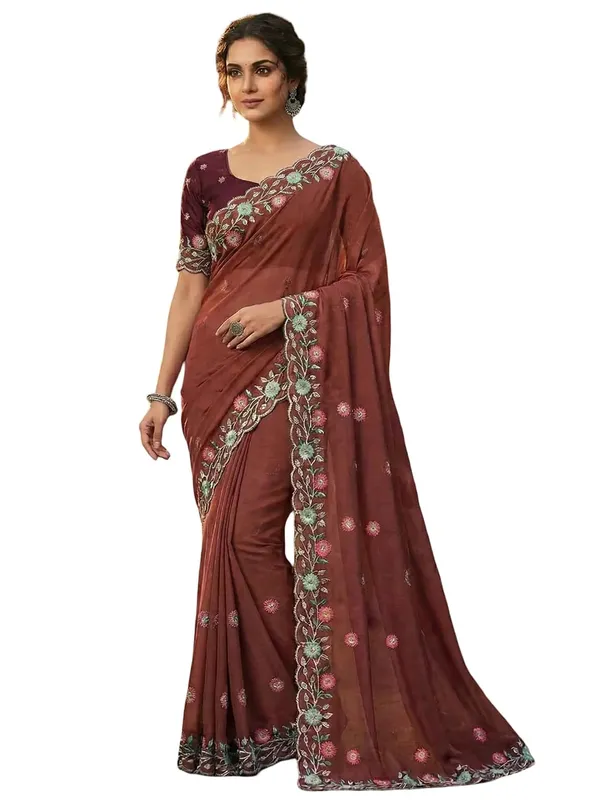 Rusty_Star_Georgette_Embroidered_Saree_For_Women