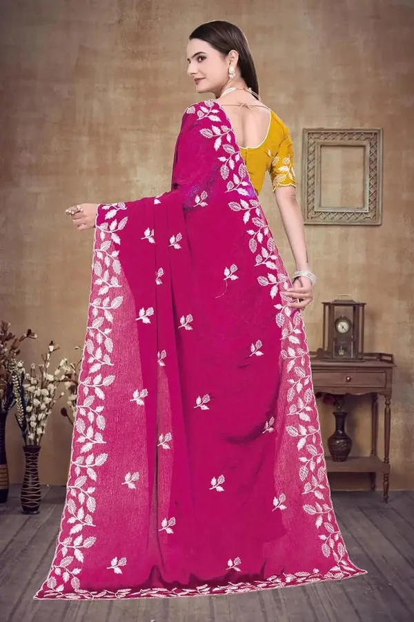 Pink_Star_Georgette_Saree_For_Women