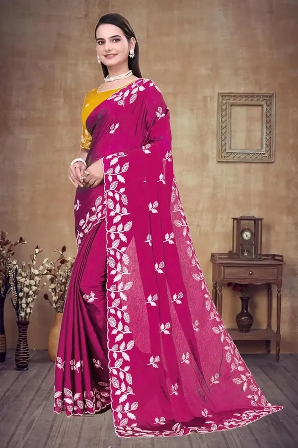 Pink_Star_Georgette_Saree_For_Women
