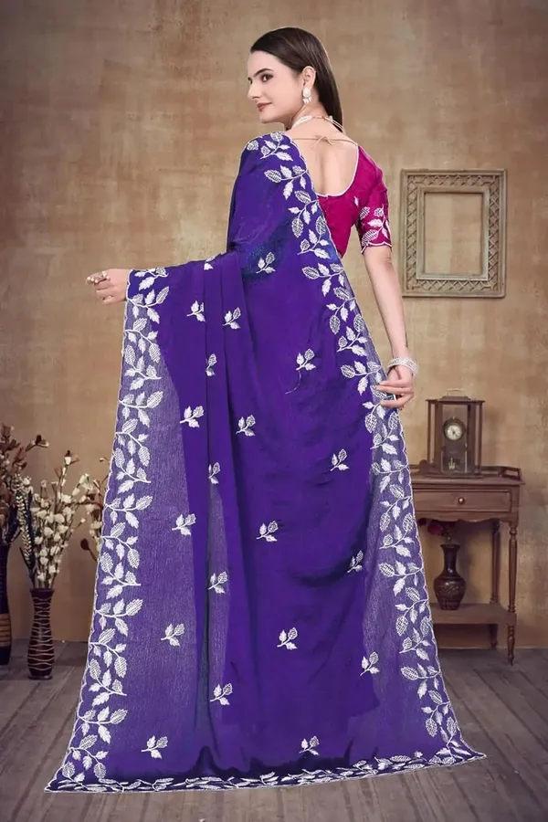 Purple_Star_Georgette_Saree_For_Women