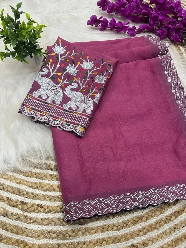 Pink_Star_Georgette_Saree_For_Women