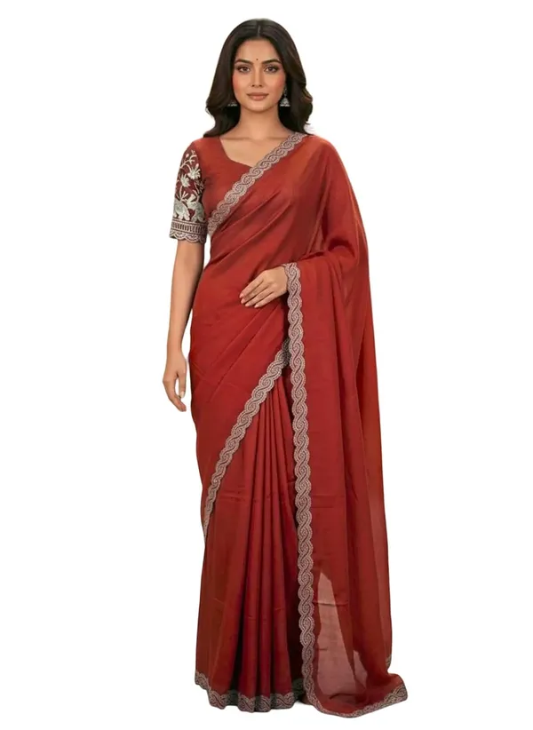 Maroon_Star_Georgette_Saree_For_Women
