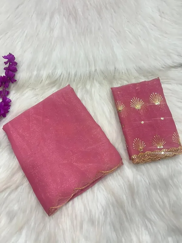 Light_Pink_Star_Georgette_Embroidered_Saree_For_Women
