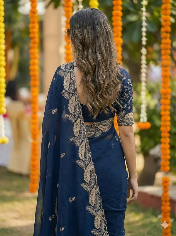 Blue_Star_Georgette_Temple_Border_Saree_For_Women