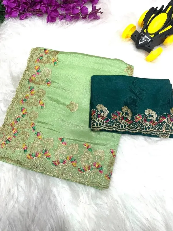 Pista_Star_Georgette_Embellished_Border_Saree_For_Women