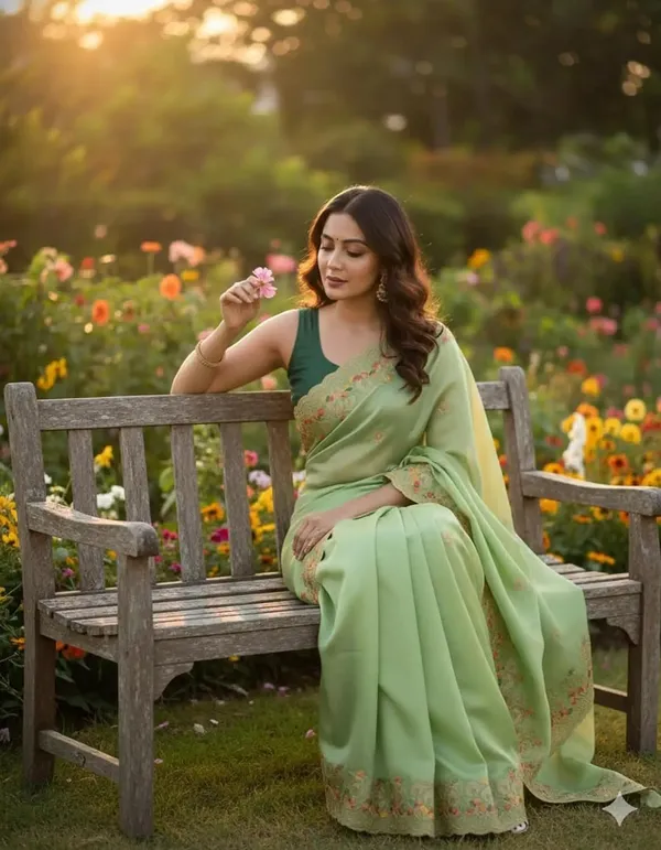 Pista_Star_Georgette_Embellished_Border_Saree_For_Women