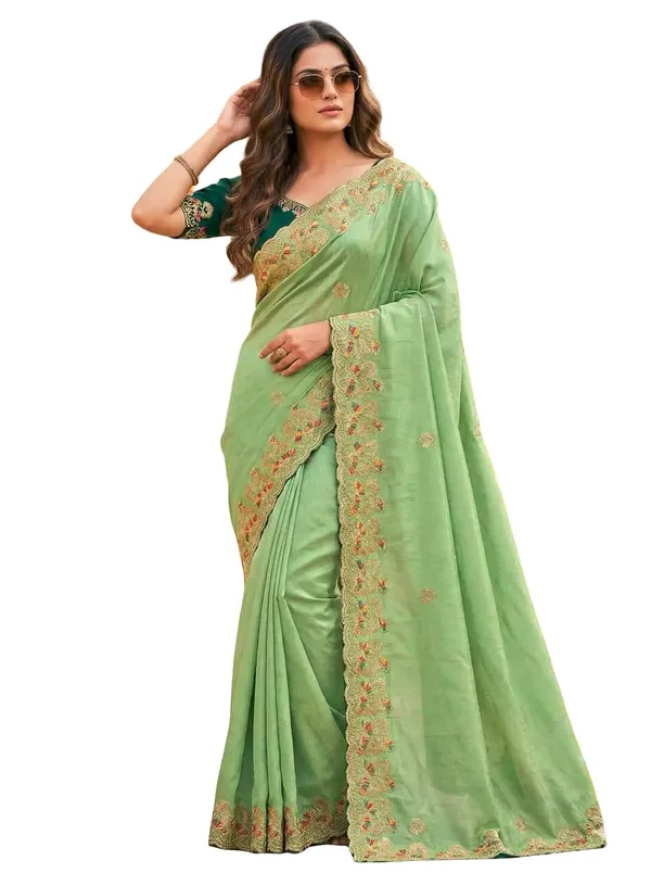 Pista_Star_Georgette_Embellished_Border_Saree_For_Women