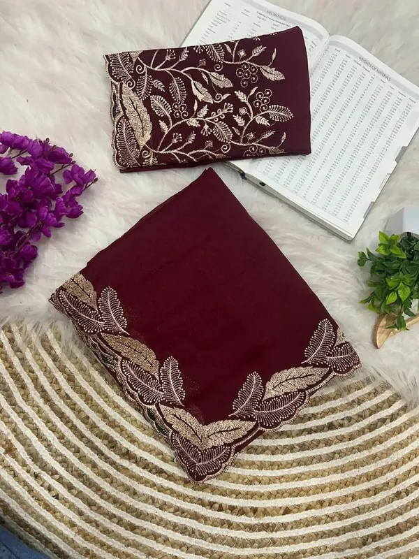 Red_Star_Georgette_Temple_Border_Saree_For_Women