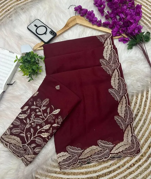 Red_Star_Georgette_Temple_Border_Saree_For_Women