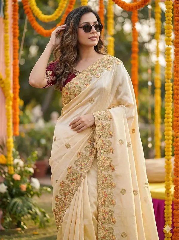 Gold_Star_Georgette_Embellished_Border_Saree_For_Women