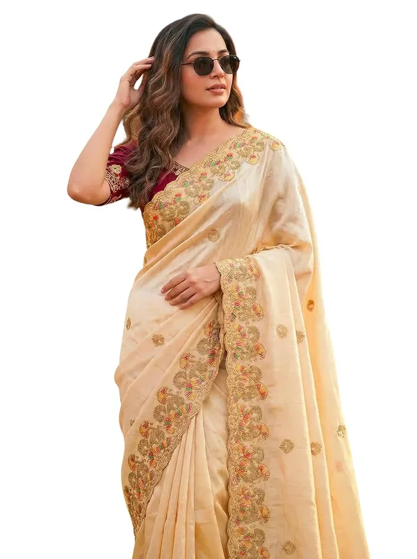 Gold_Star_Georgette_Embellished_Border_Saree_For_Women