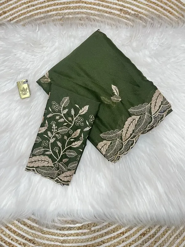 Mehendi_Star_Georgette_Temple_Border_Saree_For_Women