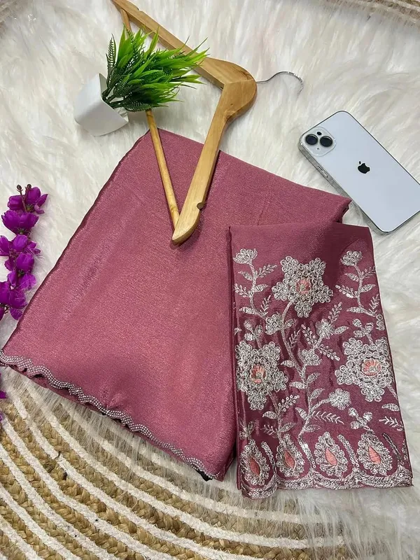 Pink_Star_Georgette_Embellished_Border_Saree_For_Women