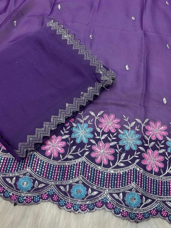 Purple_Star_Georgette_Embroidered_Saree_For_Women