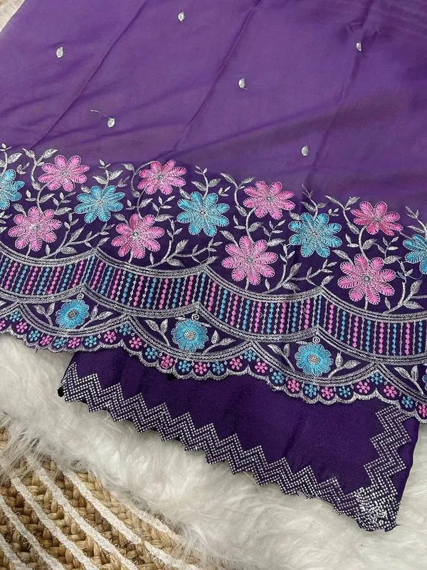 Purple_Star_Georgette_Embroidered_Saree_For_Women