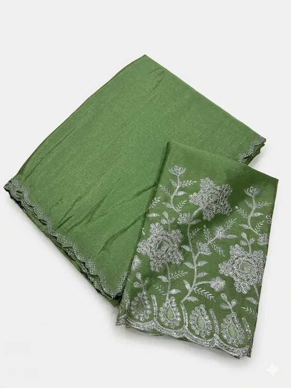 Green_Star_Georgette_Embellished_Border_Saree_For_Women