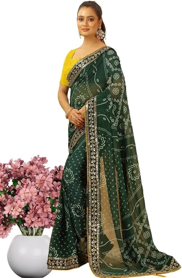 Green_Star_Georgette_Bandhani_Saree_For_Women