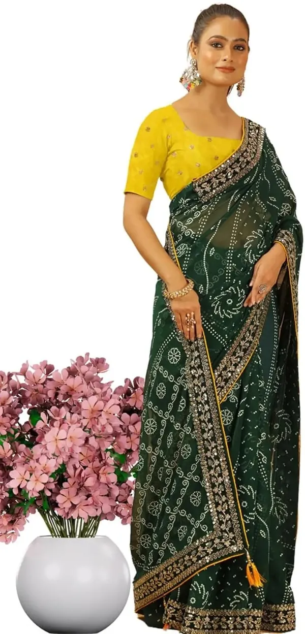Green_Star_Georgette_Bandhani_Saree_For_Women