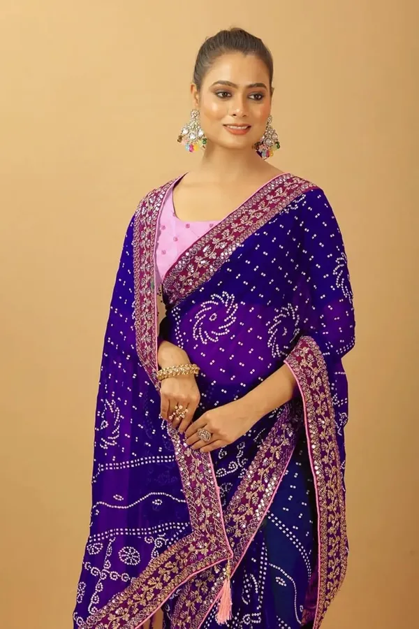Purple_Star_Georgette_Bandhani_Saree_For_Women