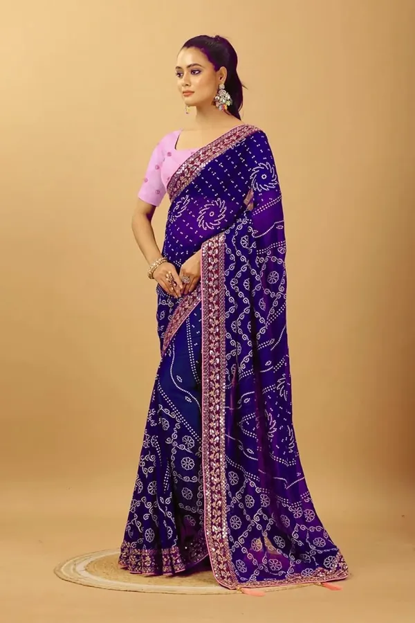 Purple_Star_Georgette_Bandhani_Saree_For_Women