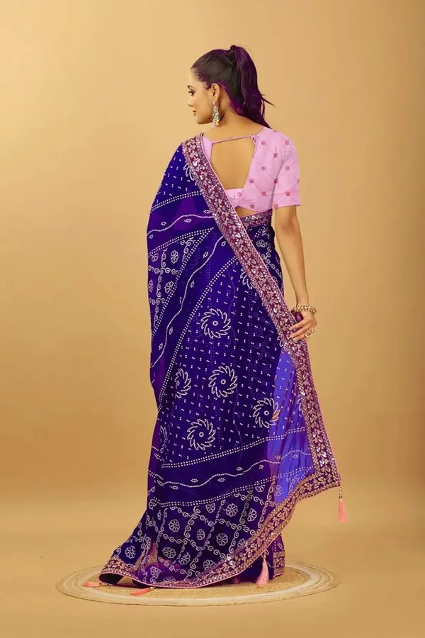 Purple_Star_Georgette_Bandhani_Saree_For_Women