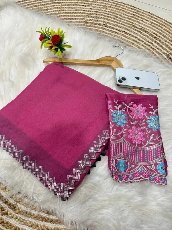 Pink_Star_Georgette_Embroidered_Saree_For_Women