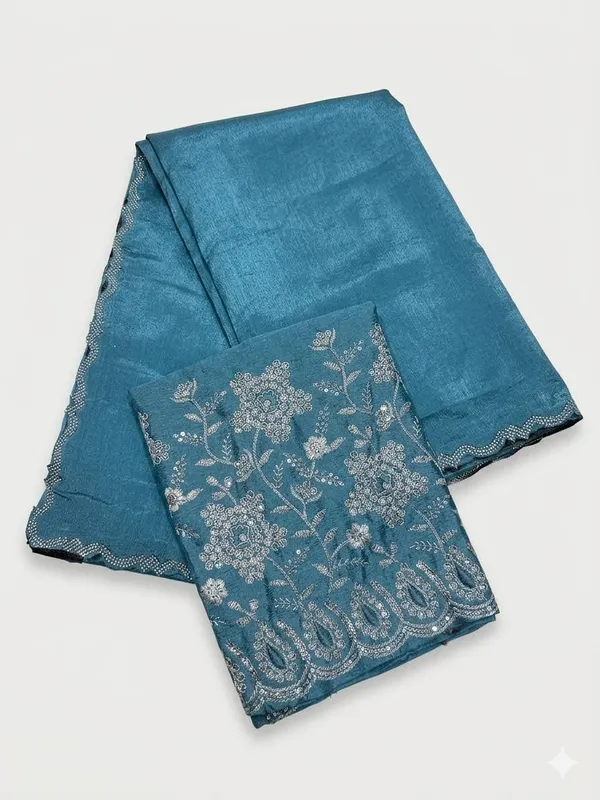 Blue_Star_Georgette_Embellished_Border_Saree_For_Women