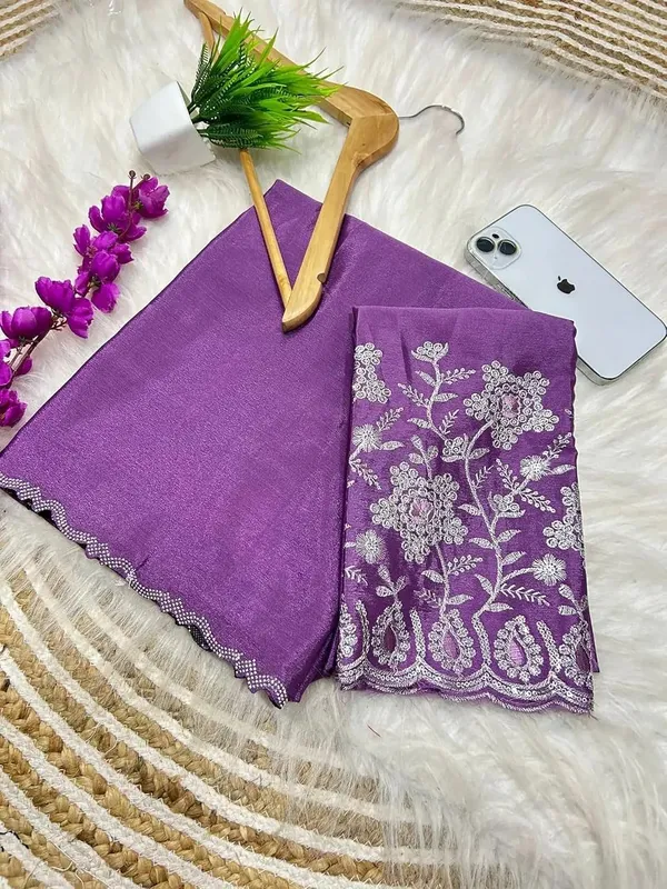 Purple_Star_Georgette_Embellished_Border_Saree_For_Women