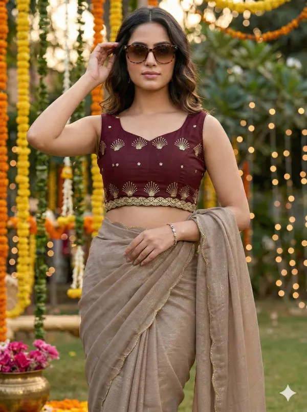 Chikumaroon_Star_Georgette_Embroidered_Saree_For_Women