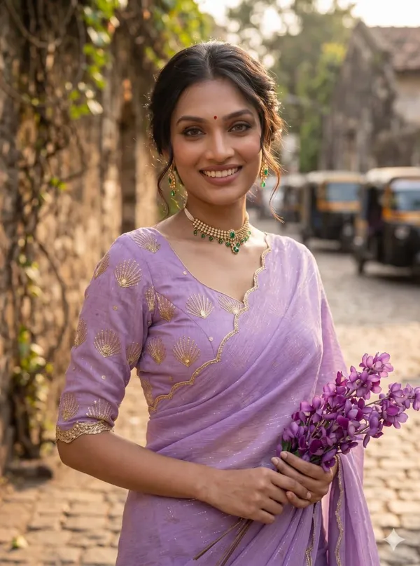 Lavender_Star_Georgette_Embroidered_Saree_For_Women