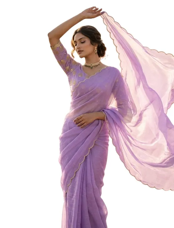 Lavender_Star_Georgette_Embroidered_Saree_For_Women