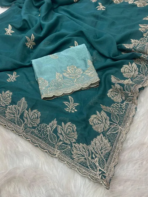 Green_Star_Georgette_Embroidered_Saree_For_Women