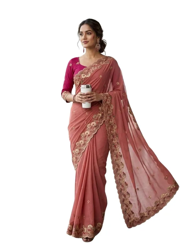 Pink_Star_Georgette_Embroidered_Saree_For_Women