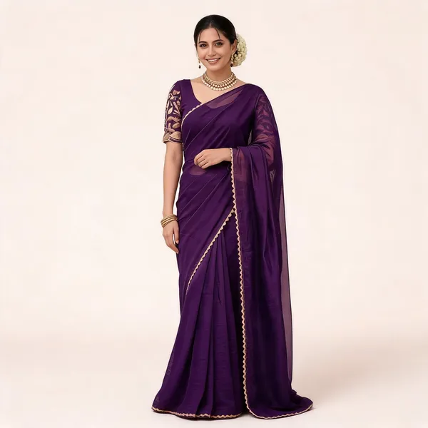 Purple_Star_Georgette_Printed_Saree_For_Women