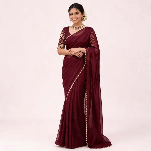 Maroon_Star_Georgette_Printed_Saree_For_Women