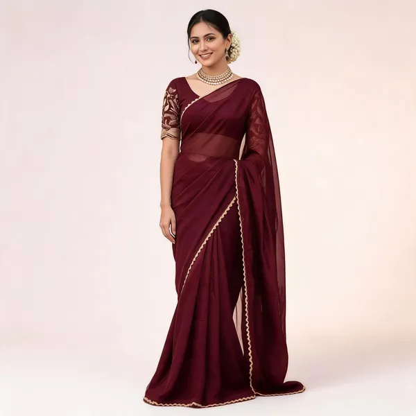 Maroon_Star_Georgette_Printed_Saree_For_Women